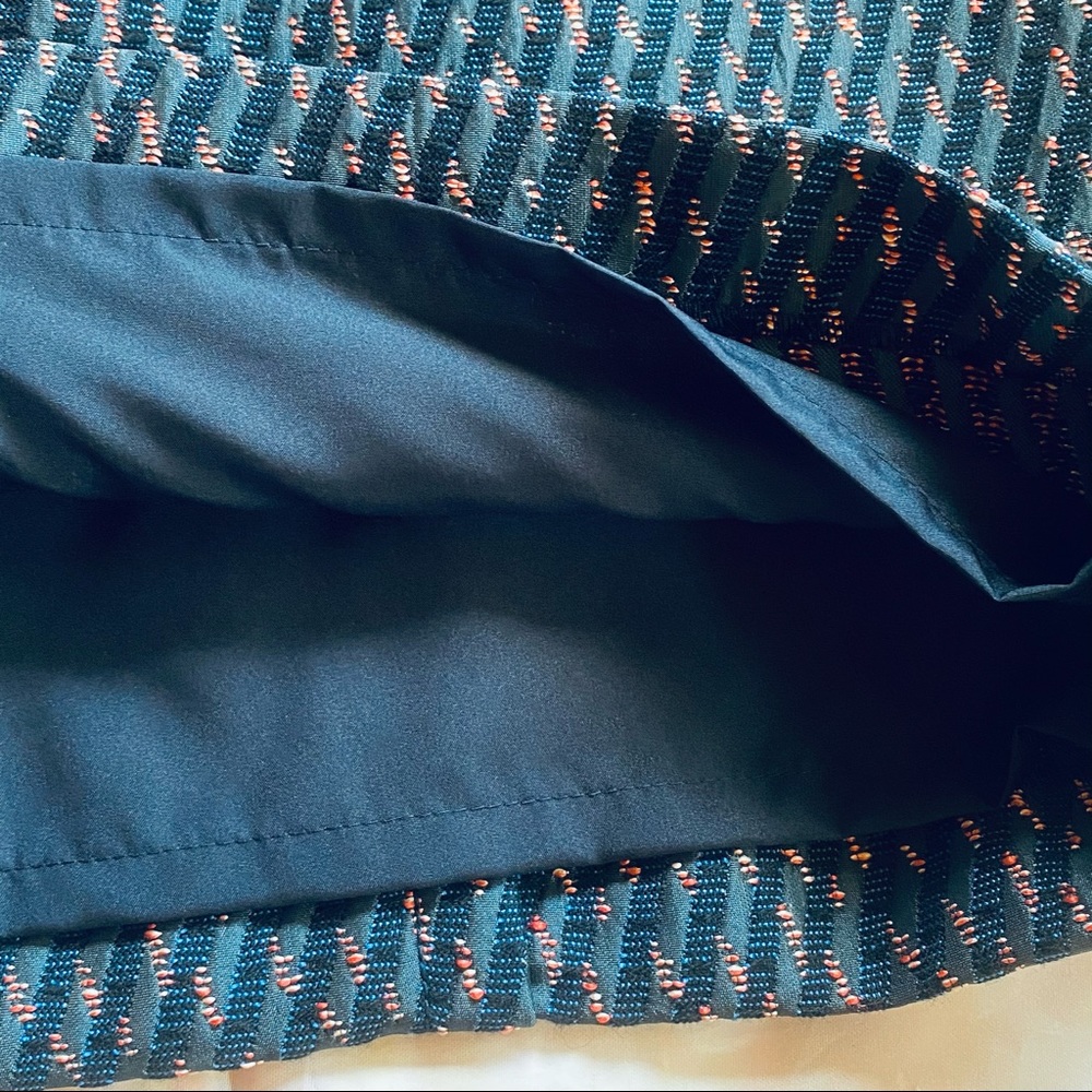 LOFT Jacquard Tweed Geometric Pocket Blue Classy Mini Skirt 2 - Picture 9 of 10